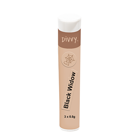 Divvy Black Widow CBD 3 x 0.5g Pre-Rolls